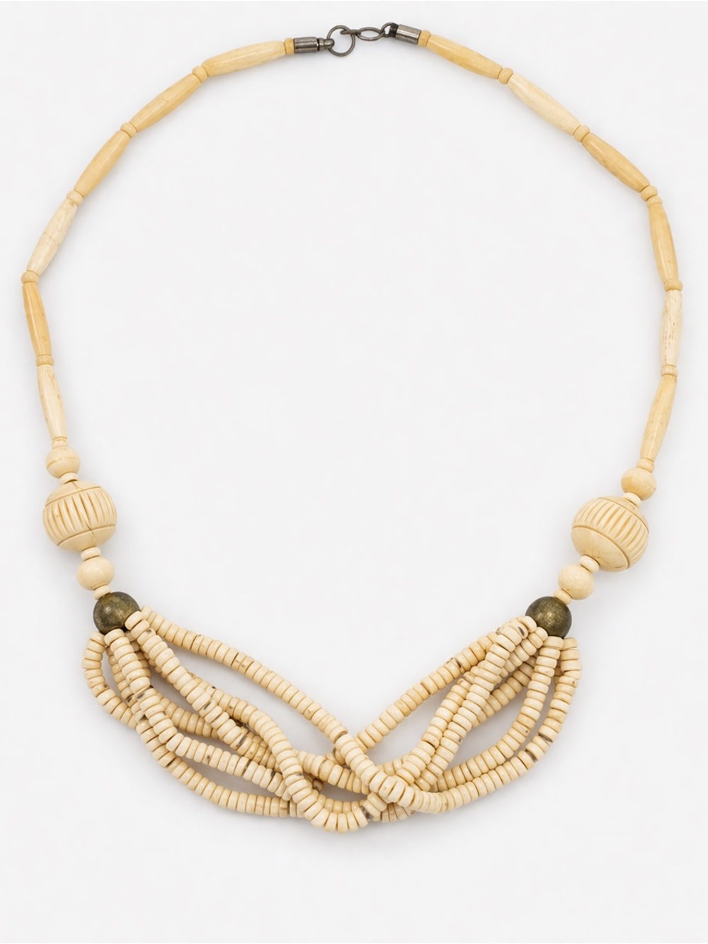 Cream Multi-Strand‎ Beaded Necklace - Women Jewelry